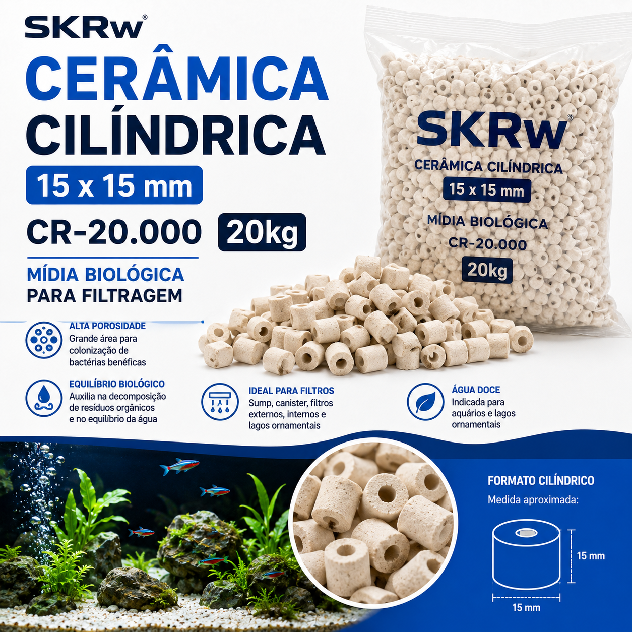 SKRw CERAMICA CILINDRICA 15X15 CR-20.000 20KL