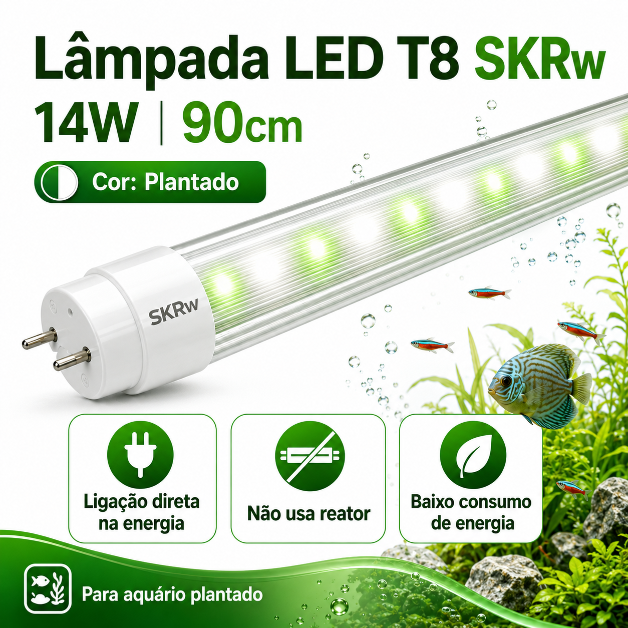SKRw LAMPADA DE LED TUBOL.T8 14W 90CM