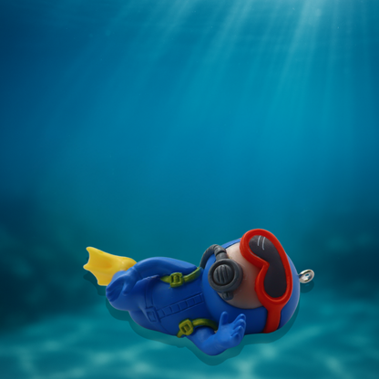 ENFEITE MERGULHADOR FLUTUANTE AZUL/AMARELO SKRw
