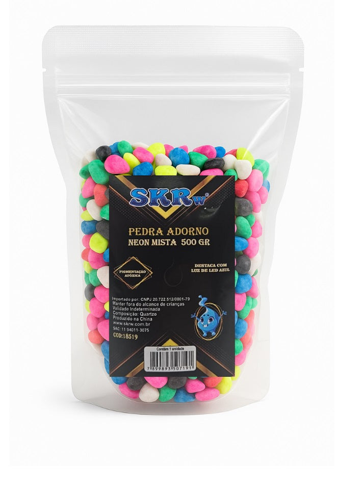 Pedras Decorativas Neon Mistas SKRw 500 g