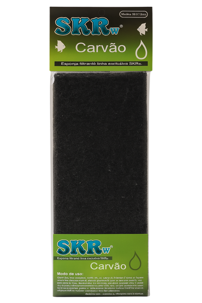 ESPONJA FILTRANTE SKRw CARVAO ATIVADO   33X12CM