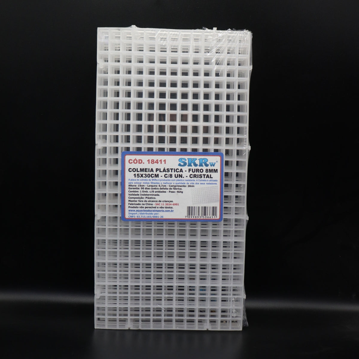 COLMEIA PLASTICA FURO 8MM 15X30CM C/ 8 BRANC SKRw