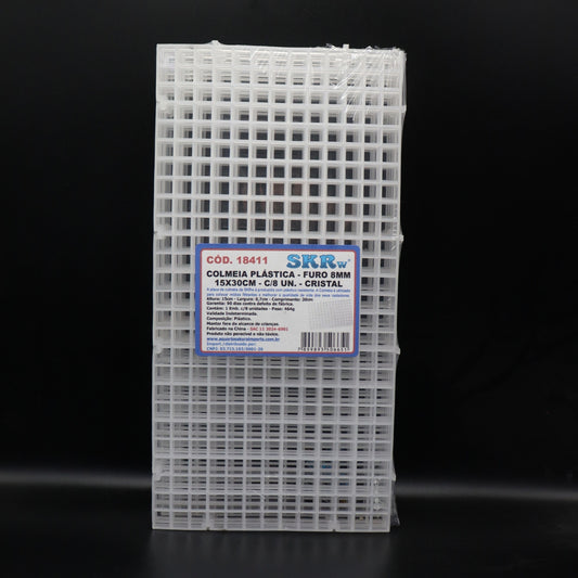 COLMEIA PLASTICA FURO 8MM 15X30CM C/ 8 BRANC SKRw