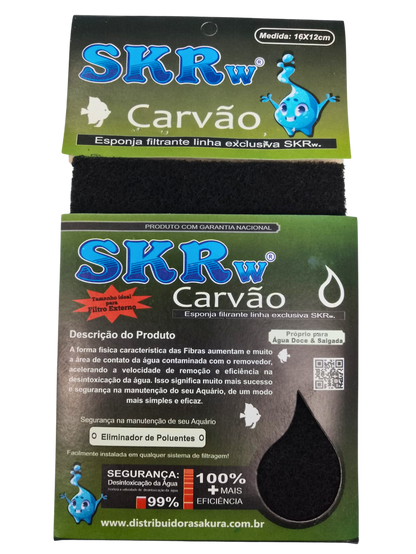 ESPONJA SKRw FILTRANTE CARVAO ATIVADO   16X12CM