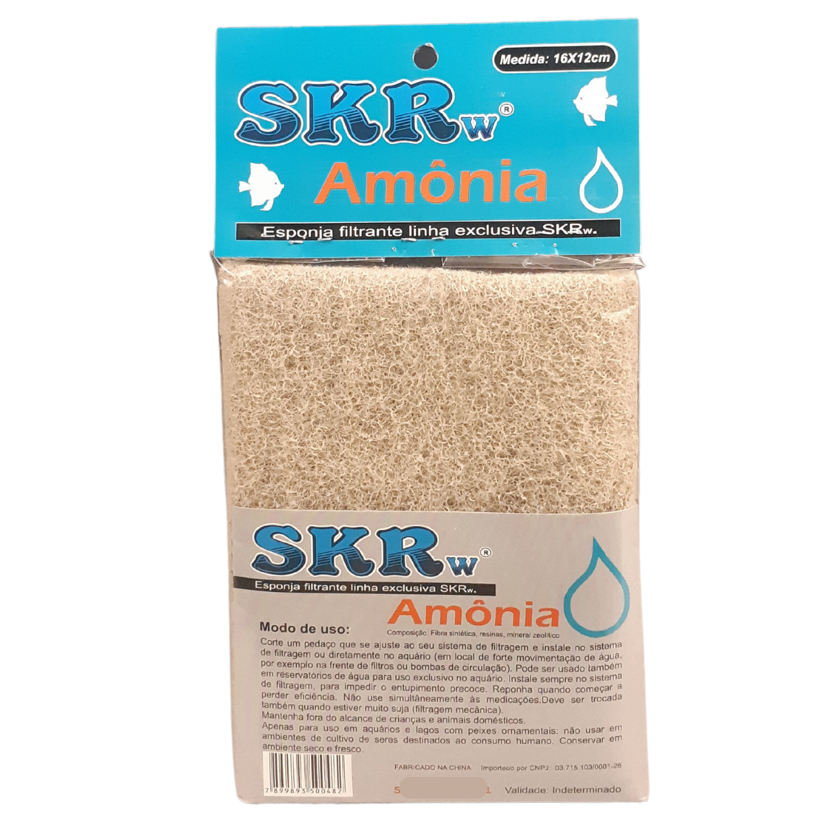 ESPONJA FILTRANTE SKRw REMOVE AMONIA  16X12CM