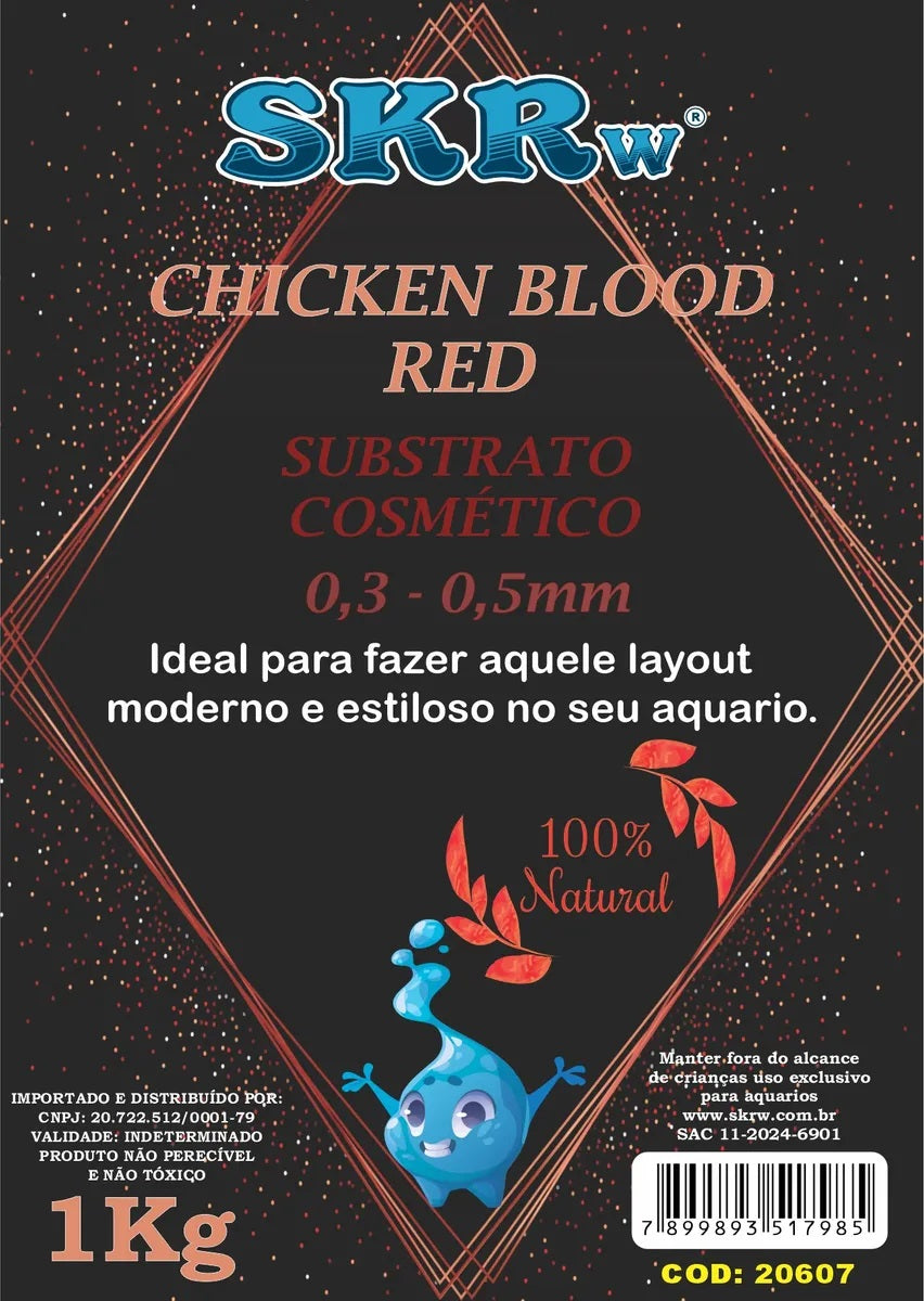 Substrato Cosmético Skrw Chicken Blood Red 1 Kg 100% Natural