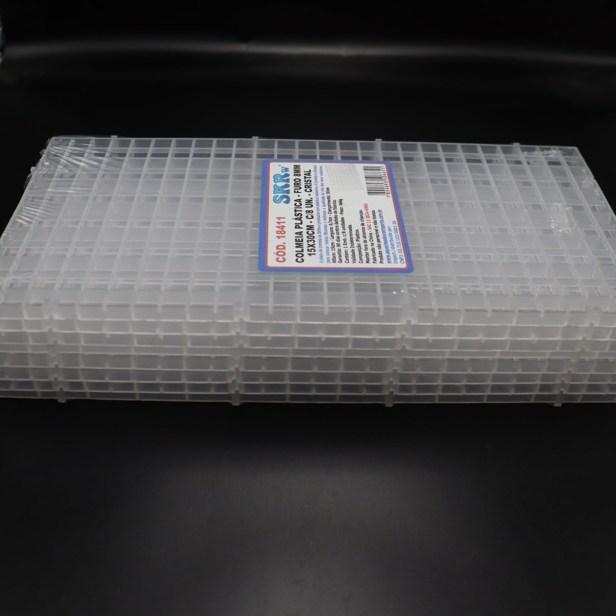 COLMEIA PLASTICA FURO  8MM 15X30CM C/ 8 CRIST SKRw
